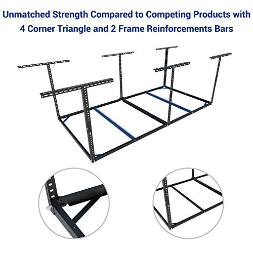 FLEXIMOUNTS 4x8 Overhead Garage Storage Rack without Decking Adjustable