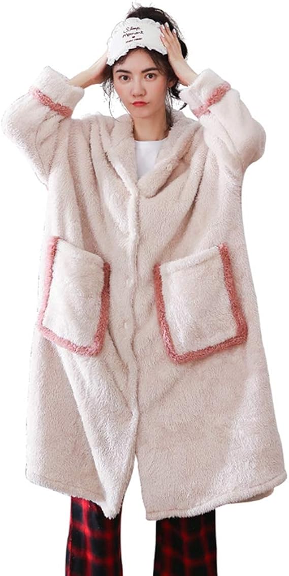Amazon ラブ屋 パジャマ バスローブ レディース 防寒 ファッション ピンク 部屋着 綿 バスローブ ふわふわ コンフォート ルームウェア 大きい M L Xl Xxl バスローブ 通販