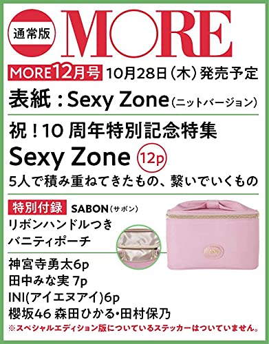 MORE(モア)2021年12月号：10/28発売【雑誌付録】SABON(サボン)リボンハンドル付きバニティポーチ