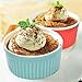 8 oz Porcelain Ramekins, SZUAH Baking Ramekins for Souffle, Creme Brulee and Ice Cream(Set of 6, Assorted Colors)
