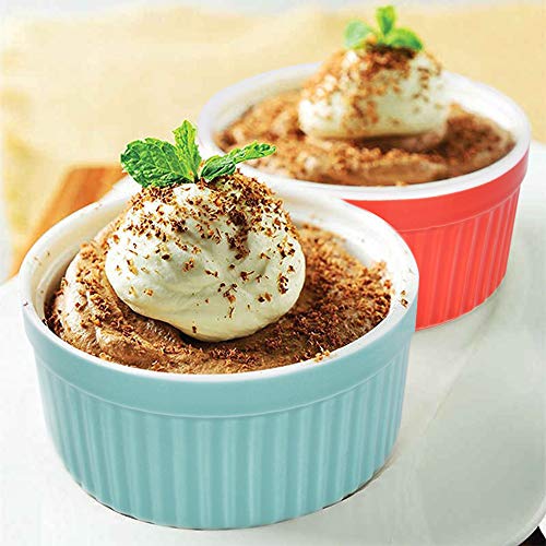 SZUAH Ramekins, Baking Ramekins, 8oz (4 INCH) for Souffle, Creme Brulee and Ice Cream(Set of 6, Assorted Colors) - Thumbnail 5