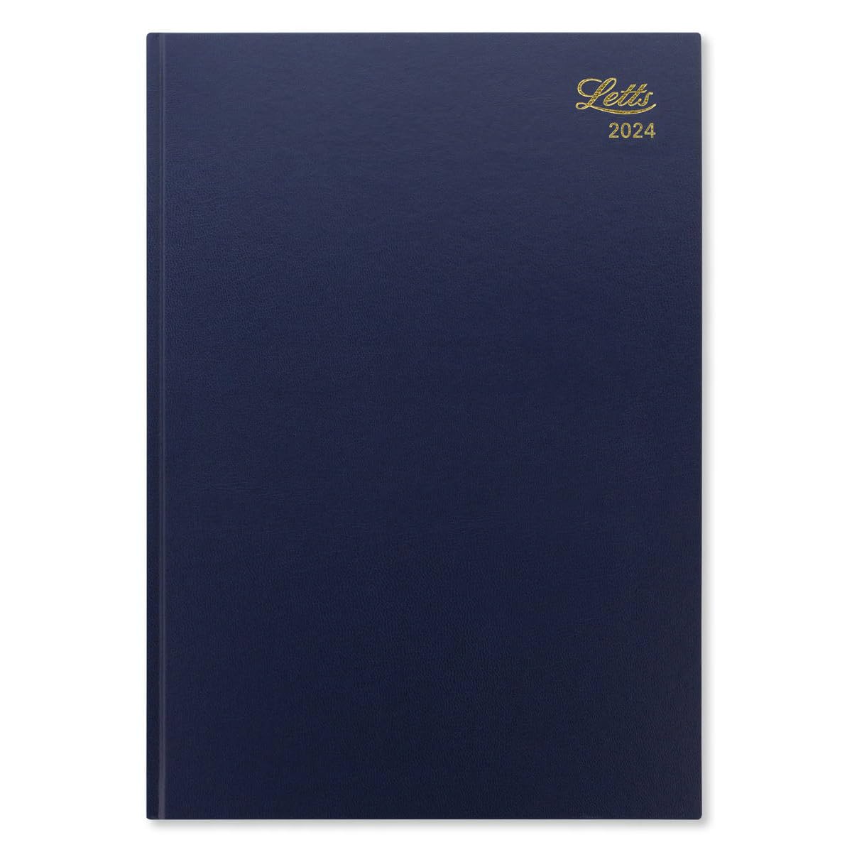 Letts Standard A4 week to view 2024 diary - blue