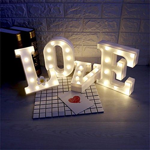 Alphapet Decorative Light Up Sign Led Letters Lights Decoration Wedding（Love Warm White&amp;Battery Operated） (LOVE)