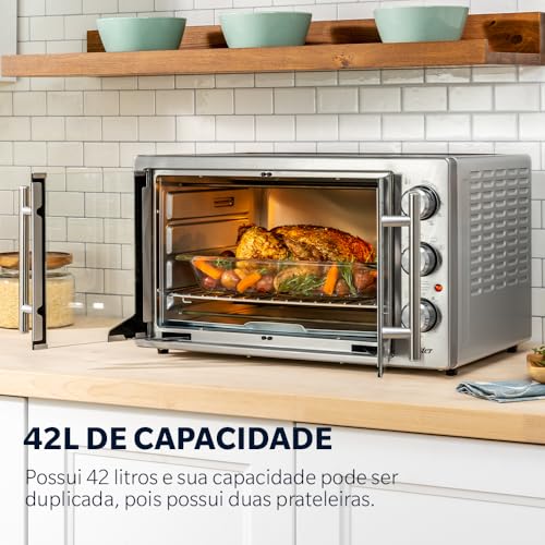 Forno e Fritadeira Sem Óleo Oster 42L French Door 2 em 1-127V