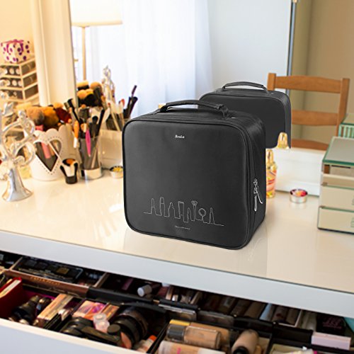 Becko Black Portable Travel Cosmetic Makeup Bag / Toiletry bag (Black)