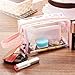 Zodaca Travel Sundry Bag, Transparent Cosmetic Bag Organizer Portable Storage Pouch for carrying Makeup Toiletry Compact Size with Handle, Clear/Light Pink