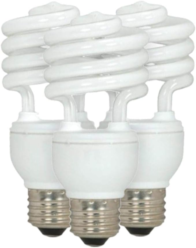 Satco S6284 Mini Spiral Compact Fluorescent Light Bulbs (3Pack), 23