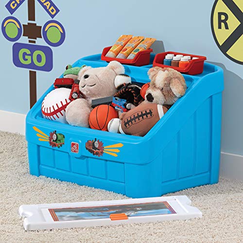 Step2 2in1 Toy Box & Art Lid Plastic Toy & Art Storage Container