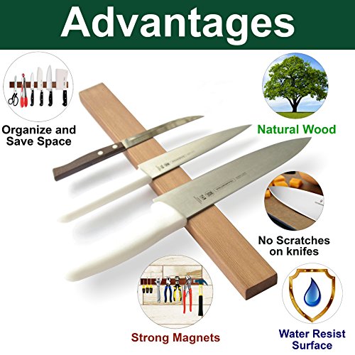 SimpleUsefulThings 16 inch Wood Professional Knife Strip