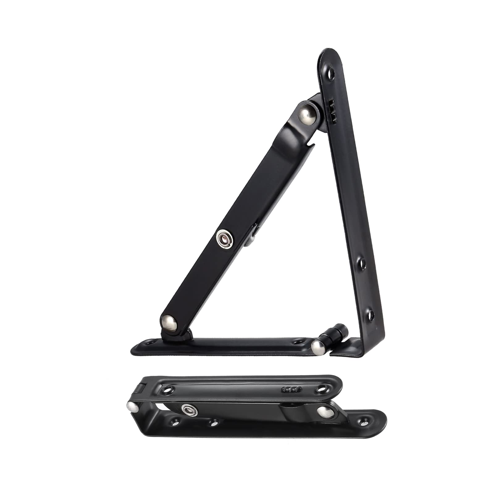 DTGN 5.91"x5.91"(LxH) Folding Shelf Brackets - 3Pack - Good for Shelves - Carbon Steel Space Saving Collapsible L Bracket - Black