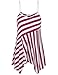 Summer Camisole Tops for Women,Vivilli Striped V Neck Handkerchief Hem Spaghetti Strap Tanks,Magenta White X-Large