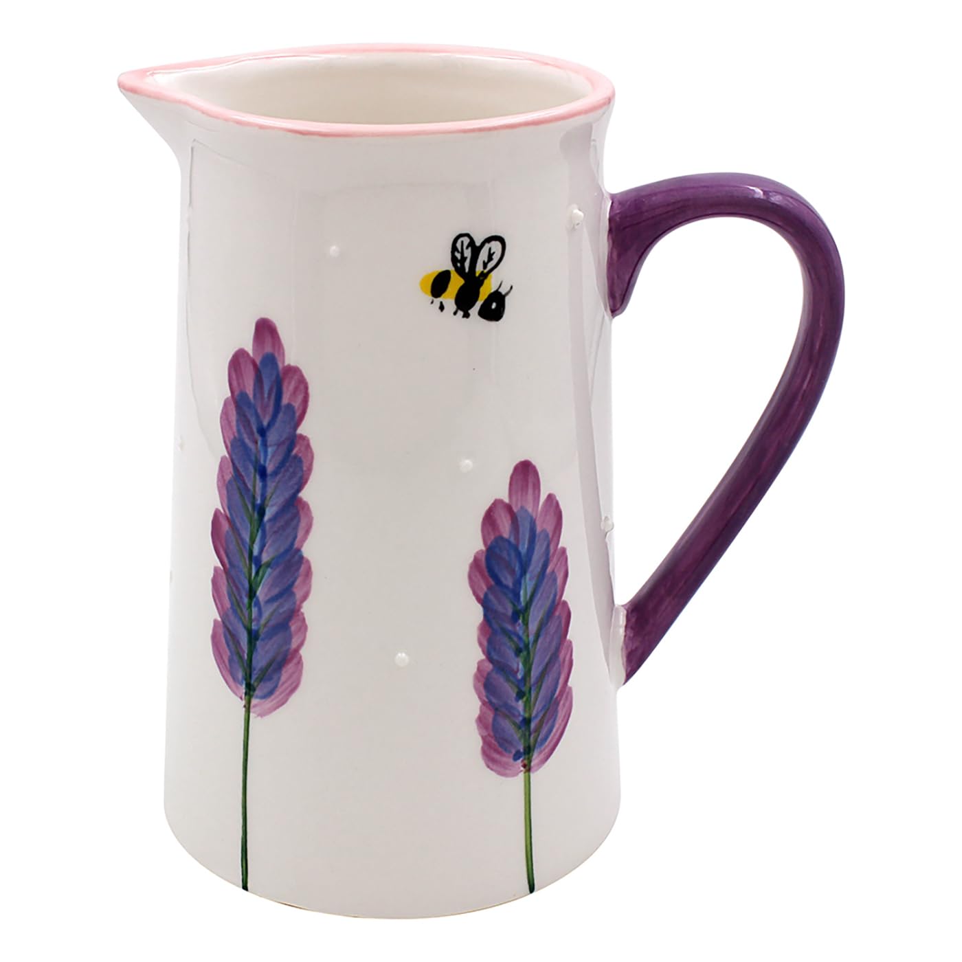 Lesser & Pavey Lynsey Johnstone Lavender & Bees Jug for All Types of Kitchen | Ceramic Jug for Multiple Use in The Kitchen | Beautiful Jug for Milk or Cream | Jugs for Everday Use