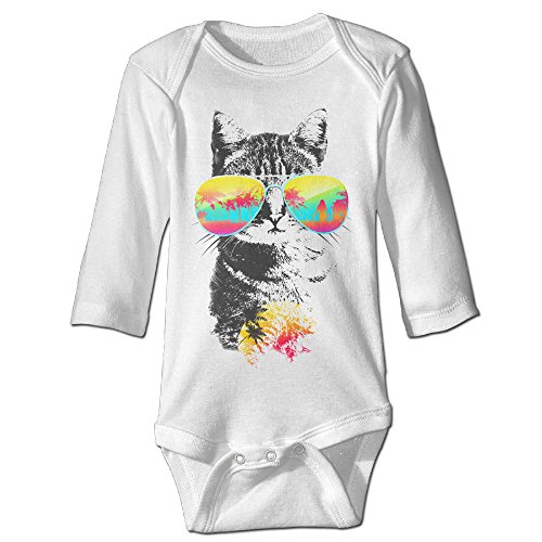 SUPMOON Cat Breeze Baby Personality Long Sleve Climbing Clothes White