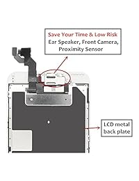 DIYRepair - Pantalla de repuesto para iPhone 6S Plus de 5,5 pulgadas, pantalla LCD táctil, digitalizador de pantalla con altavoz auditivo, cámara frontal, sensor de proximidad, cristal templado, herramientas de reparación, 5.5 pulgadas, Blanco
