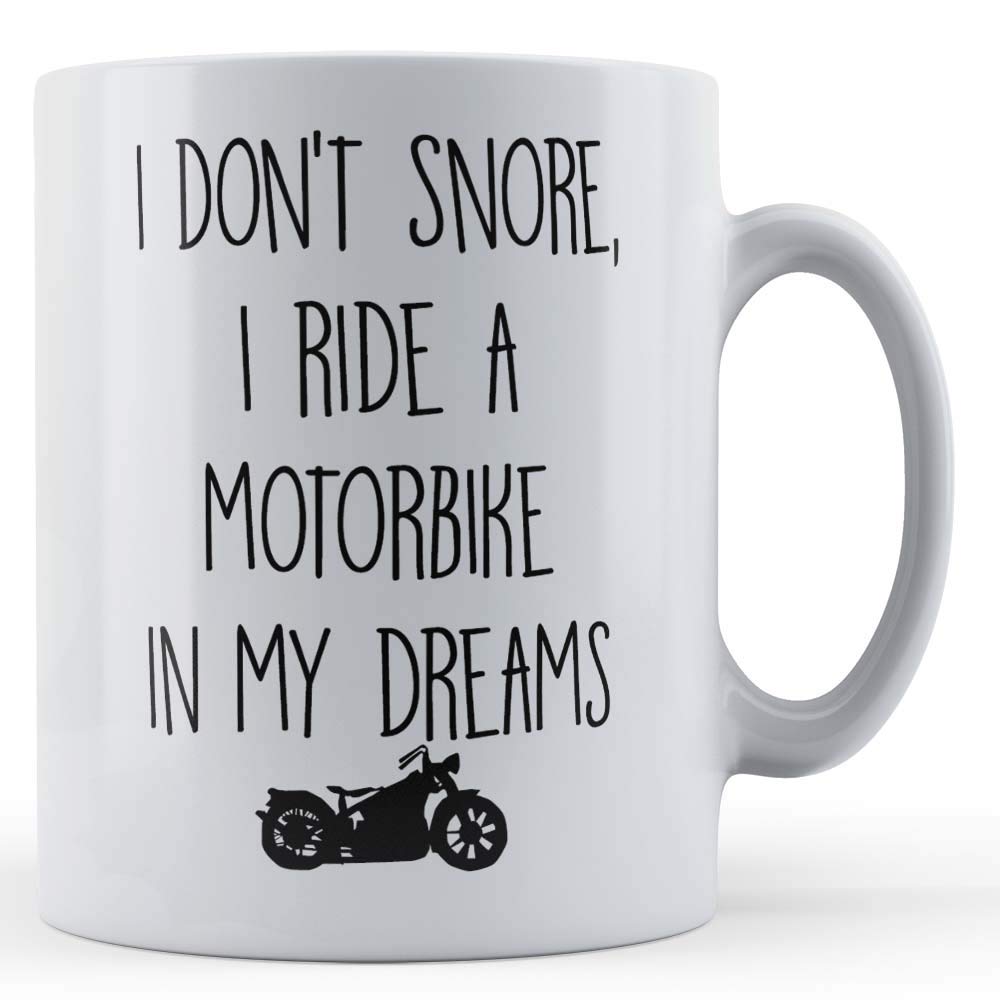Father Fox - Motorbike, Biker, I Don't Snore, I Ride Motorbike in Dreams - Funny Gift Mug, Ceramic, 11fl.oz.