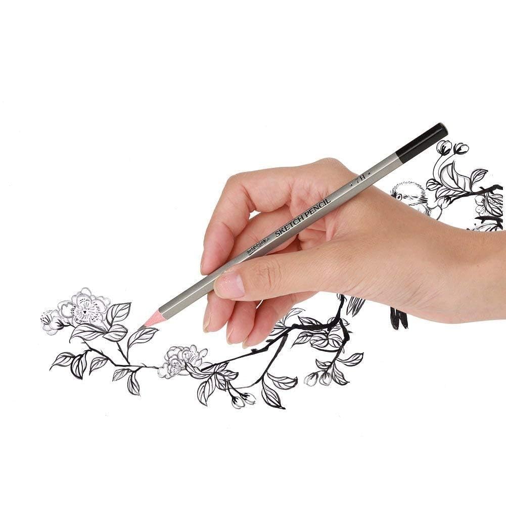 HERCHR 24Pcs Sketching Pencils Set, Drawing Pencils Professional Soft Graphite Sketching 14B to 9H Graphite Art Pencils for Drafting, Shading, Drawing, Illustrations