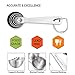 Measuring Spoons, Wuudi 304 Stainless Steel Measuring Spoons with Egg Whisk and Measuring Ruler (as gift) for Measuring Liquid and Dry Ingredients (6 Pack)
