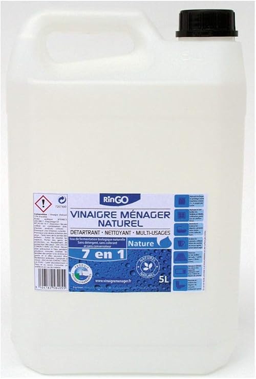 OMHSEN VINAIGRE Blanc MENAGER 20 Degrés - 100% Naturel - Fort Pouvoir