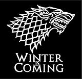 White Stark Direwolf Winter is coming Game of Thrones Die Cut Vinyl Decal Sticker