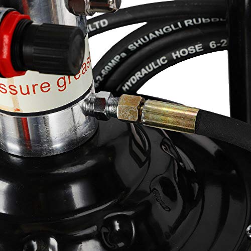 RANZHIX Grease Pump 0.85L/Min Electric Grease Pump 20L / 5 Gallon High Pressure Lubrication Grease Pump 0.6-0.8MPa Air Operated Grease Pump Set-Pneumatic Universal Gun+Hydraulic Hose