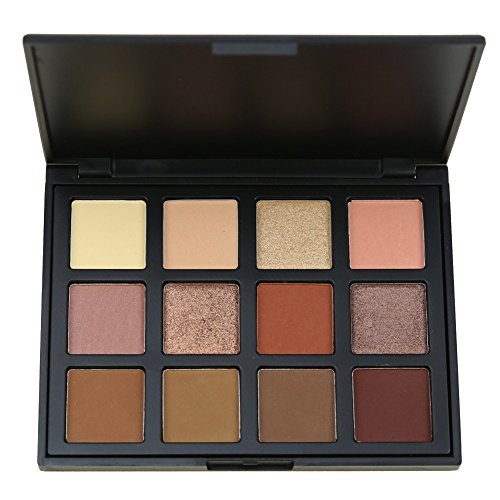 Vodisa Makeup Glitter Eyeshadow Palette 12 Warm Colour Shimer Matte Neutral Waterproof Make Up Palette-Beauty Cosmetics Tools Kit Set Brilliant Pigment Smokey Eye Shadows Powder Eye Makeup Pallet