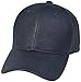 Top Level PU Leather Plain Adjustable Baseball Hats Snapback Closure, Navy