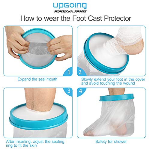 UpGoing Waterproof Foot Cast Cover, Reusable Ankle Wound Protector for Shower Bath, Adult UpGoing Waterproof Foot Cast Cover, Reusable Ankle Wound Protector for Shower Bath, Adult