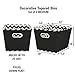 Household Essentials 91-1 Medium Tapered Decorative Storage Bins | 2 Pack Set Cubby Baskets | Black Chevron