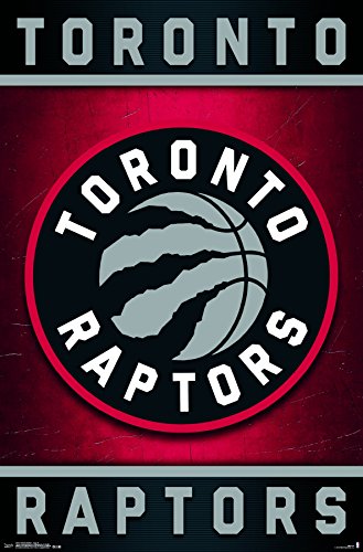 Trends international toronto raptors logo wall poster 22.375"…