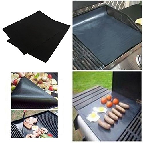 YOTHG BBQ Grill Mat,Barbecue Grill Sheet,Non Stick, Reusable,Easy to Clean,for Grilling Meat,Veggies,Seafood,Eggs - Ideal for Charcoal Grill/Gas Grill (Copper 33 x 40cm)