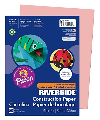 Pacon Construction Paper, 9" x 12", 50-Count, Salmon (103970)