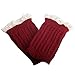 Yougao Women's Winter Lace Leg Warmer Crochet Knit Boot Socks One Size-Burgundy