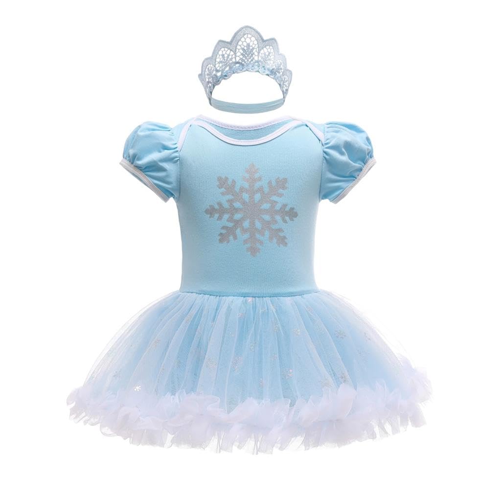 Lito Angels Baby Princess Costume with Headband Infant Fancy Dress Up Birthday Party Outfits Age 12-18 Months Blue 296 — image 1