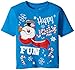 C-Life Group Little Boys' Toddler Short Sleeve Frosty The Snowman Holiday Shirt, Turquoise, 3T