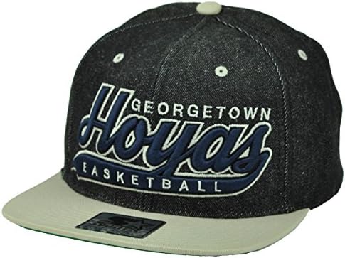 NCAA Starter Georgetown Hoyas Basketball Denim Black Snapback Hat Cap Flat Bill