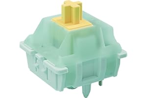 DRAOZA Gateron Goldenrod Yellow Pro Switches,55gf Pre-lubed 5 Pin Linear Keyboard Switches Compatible MX Mechanical Gaming Keyboard（72pcs plugin Light）