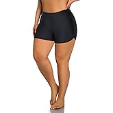 Holipick Plus Size Swim Shorts Women High Waisted Bathing Suit Bottoms Tummy Control Swim Shorts