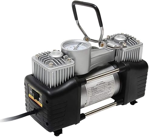 Amazon Co Jp 車用タイヤ用エアコンプレッサー ポータブルメタルタイヤポンプオートバイク用ハイパワーインフレータ 3 5mパワーコードメタルダブルシリンダー 車 バイク