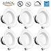 Sunco 6 Pack Retrofit LED Recessed Lighting 6 Inch, 2700K Soft White, Dimmable Can Lights, Baffle Trim, 13W=75W, 965 LM, Damp Rated.