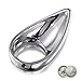 LeLuv 1.75 Inch Cock Ring Teardrop Chrome Metal Clit Perenium Massager
