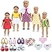 TOYYSB 18 Inch Doll Clothes&Accessories, Include 5 Set Toys Doll Outfits + 2 Pairs Doll Shoes +2 Doll Underwear Doll Accessories, Fit American Dolls Girls Dolls