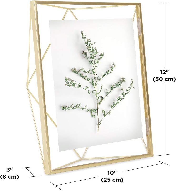 Umbra Prisma 8x10 Picture Frame, Metal Floating Wall or Desk Photo Display for Pictures Art, Illustrations, and More, Brass - Image 3