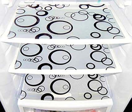 sweet sweat waist trimmer PVC Fridge Mat(Black & White Leavflw)