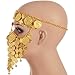 ZYZF Belly Dance Tribal Egyptian Halloween Costume Headwear Coins Face Mask Veil Tribal Bedouin Burka Burqa Metal Head Chain (Gold)