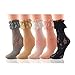 Deer Mum Women Lace Socks Sexy Floral Sheer Ankle Socks