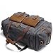 Kemy's Canvas Duffle Bag Oversized Genuine Leather Weekend Bags for Men and Women（Without Shoe Compartment）