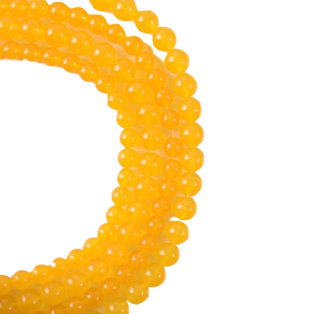 RayLineDo® 48Pcs 8mm Natural Yellow Jade Stone Round Beads Loose Beads Wholesale for Jewelry Making