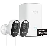 Reolink Outdoor Security Camera System, 2K Plug-in Cameras, 5G/2.4GHz Dual-band Wi-Fi, 256GB microSD Card Included, Max.512GB×2 Storage, Smart Detection, 24/7 Offline Recording, Home Hub with 2x Lumus