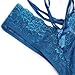 FENTI Women's Bridal Lingerie Sexy Strappy Lace Halter Bra Brazilian Panty Set,S/M: Cup A-B, Bust32-36,Blue
