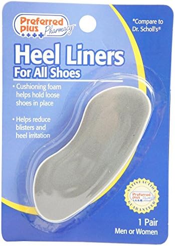Preferred Plus Pharmacy Heel Liners, For All Shoes 1 pair (Pack of 3)